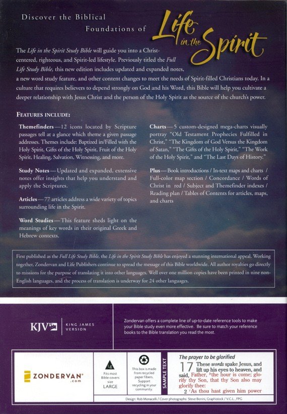 KJV Life in the Spirit Study Bible, Top Grain Leather, Black (Previously titled The Full Life Study Bible) - Image 9