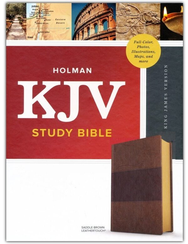 KJV Study Bible, Full-Color--soft leather-look, saddle brown
