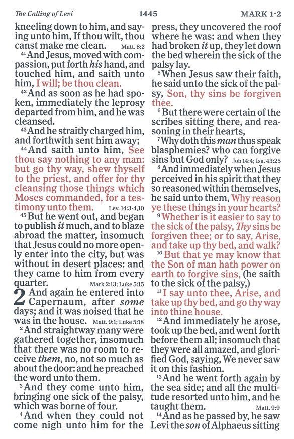 KJV Super Giant-Print Reference Bible--soft leather-look, burgundy - Image 8