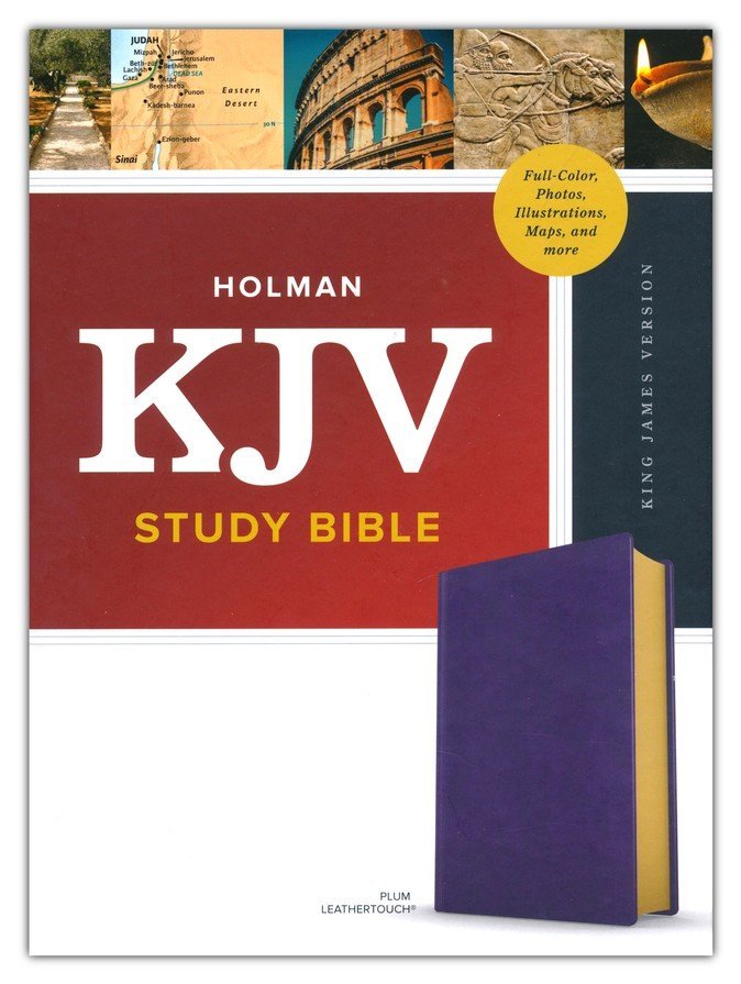 KJV Full-Color Study Bible--soft leather-look, plum