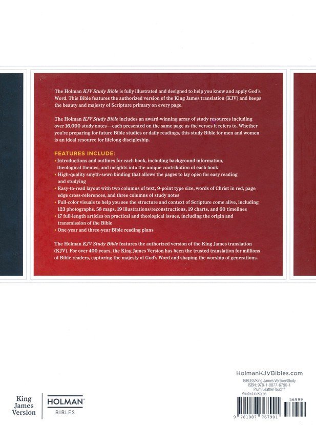 KJV Full-Color Study Bible--soft leather-look, plum - Image 4