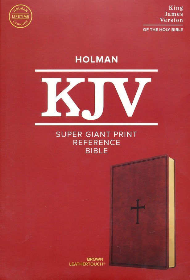 KJV Super Giant-Print Reference Bible--soft leather-look, brown