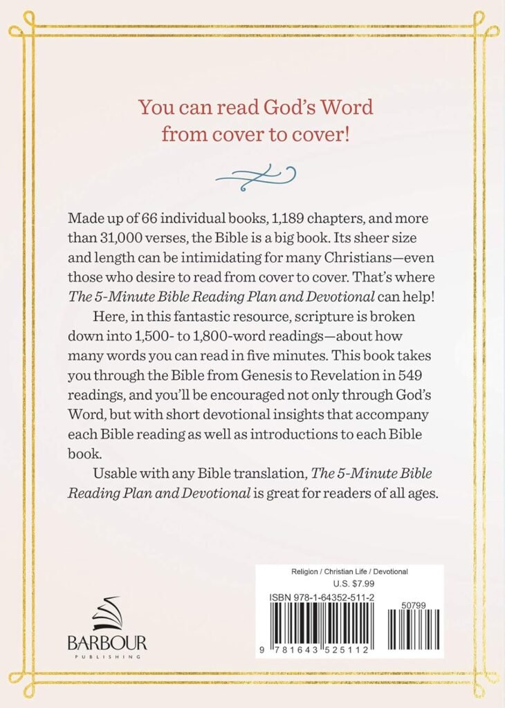 The 5-Minute Bible Reading Plan and Devotional Paperback – August 1, 2020
