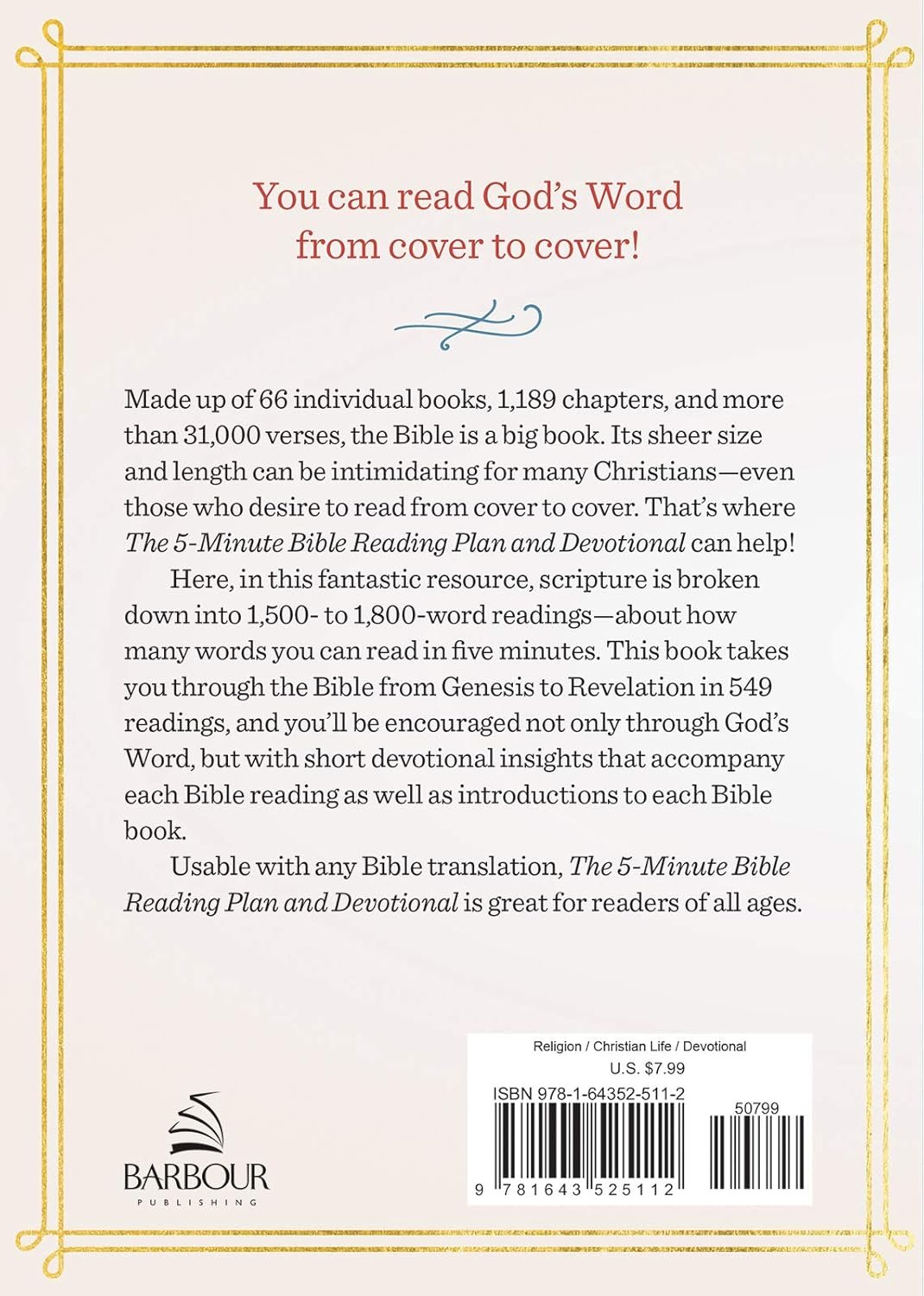 The 5-Minute Bible Reading Plan and Devotional Paperback – August 1, 2020 - Image 2