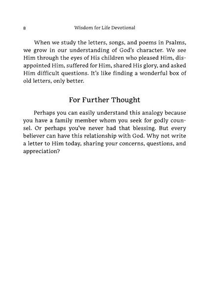 Wisdom for Life Devotional: 100 One-Minute Reflections from Psalms and Proverbs - Image 7